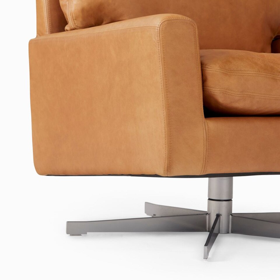 Nelson Leather Swivel Chair West Elm Australia